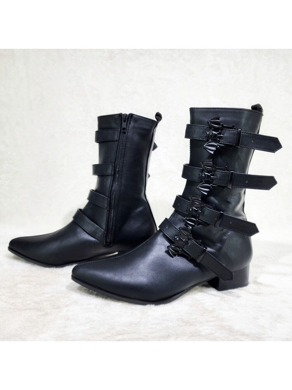 NIB DEMONIA Wicked Warlock 4 Bat Buckle Goth Boots Mens Matte NY
